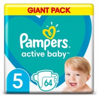 Підгузки дитячі Pampers Active Baby, розмір 5 (11–16 кг), 64 шт